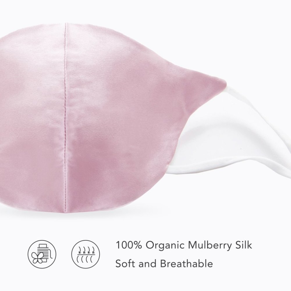 100% Mulberry Silk Face Mask, Washable, Blue - Picture 3 of 12
